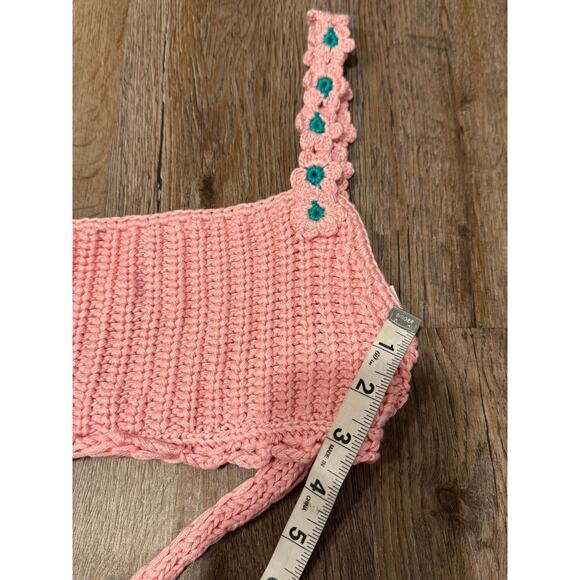 Agua Bendita Women's Knit Albany Java Pink Crop Top Size Small - Picture 7 of 9